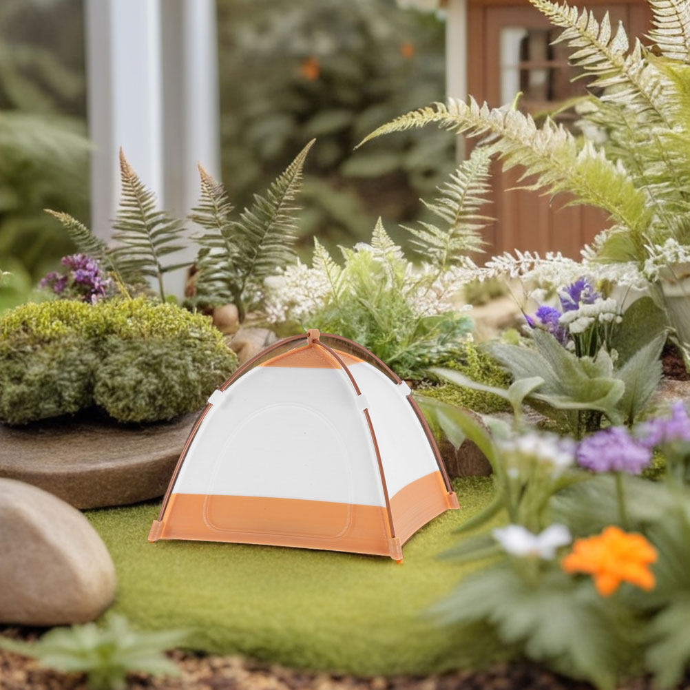 Kids Outdoor House Accessories - ミニチュアドールハウス用キャンプテント。1/12スケールの家や、子供のおもちゃ、コレクションに最適な、リアルな屋外冒険シーンを演出するアクセサリー。