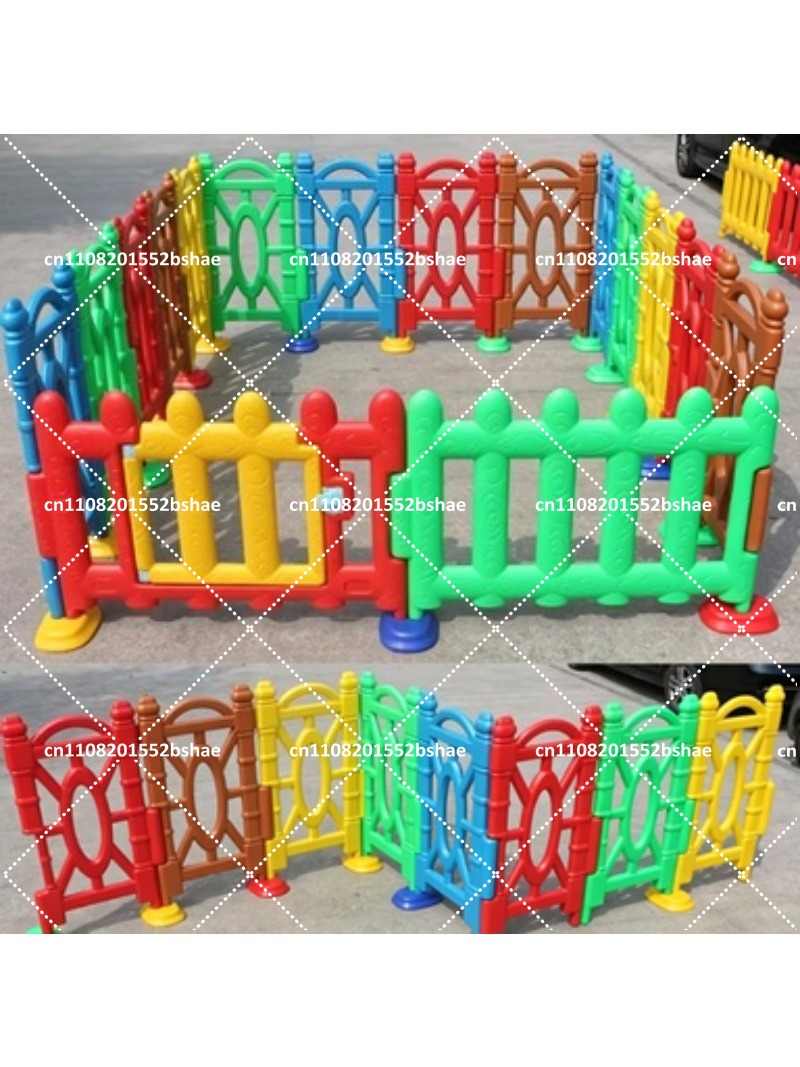 Kids Outdoor Fence - 多角度調整可能なプラスチック製子供用ゲームフェンス、屋外幼稚園用ガードレール、子供用安全柵