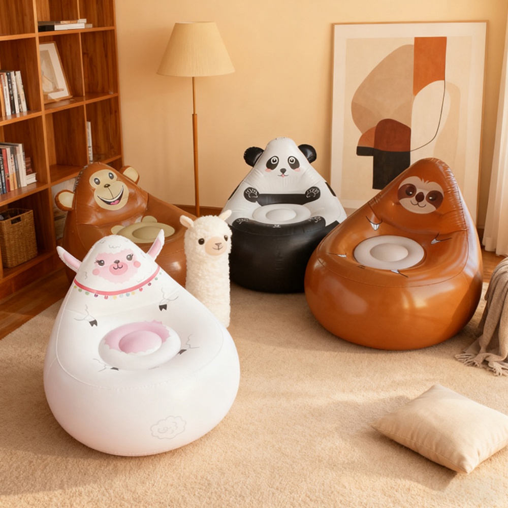 Outdoor Kid Friendly - 漫画キッズPVCインフレータブルソファ、柔らかく肌に優しい、持ち運び可能な屋外収納チェア、キュートなデザイン、軽量折りたたみ式カウチ