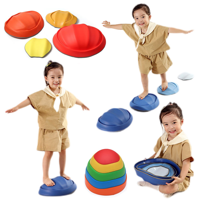 Kids Outdoor Fun - 子供のバランスの取れた楕円形の石,滑り止めの子供のおもちゃ,脱色,プラスチックエッジ,屋内および屋外のおもちゃ