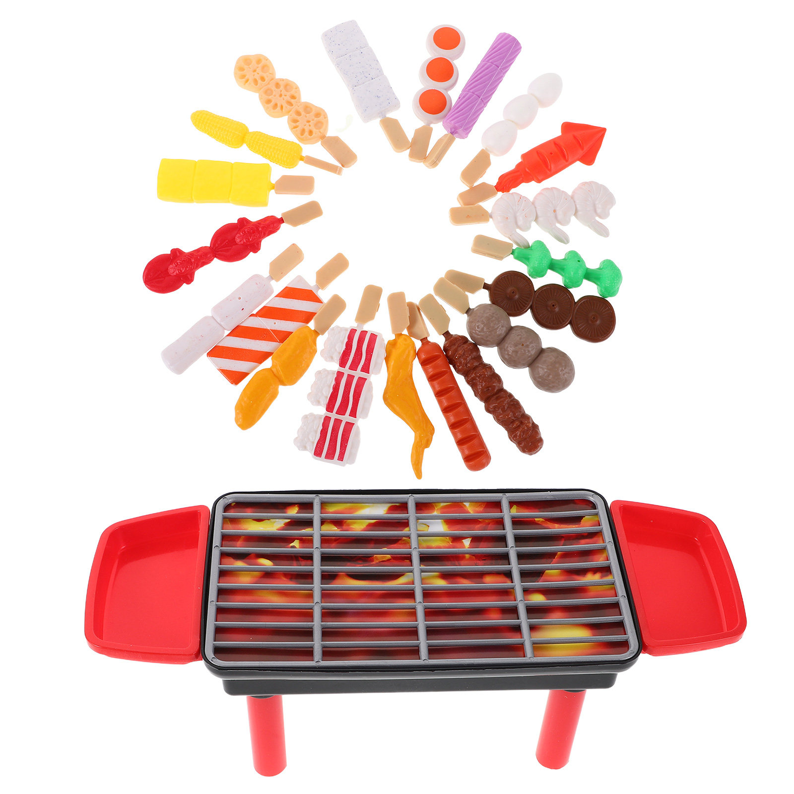 Kids Outdoor Grill Set - 20個入り、子供用バーベキューグリルおもちゃセット。リアルな調理セットで、ごっこ遊びや屋外での料理遊びに最適。バーベキューグッズ。