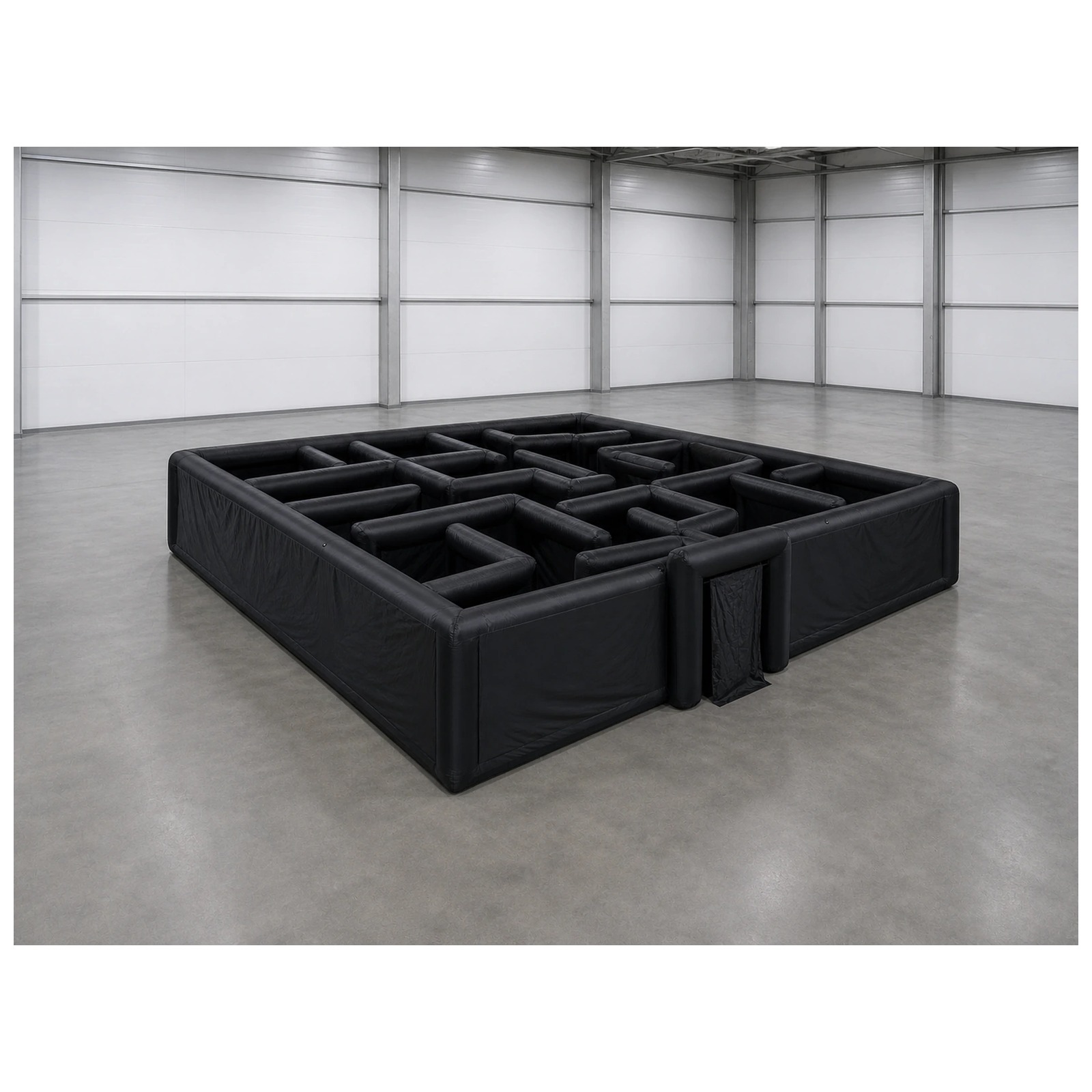 Kids Outdoor Fun - 大型無地ブラックインフレータブル迷路 12×12m 39×39フィート 送風機付き スポーツゲーム パーティーイベント