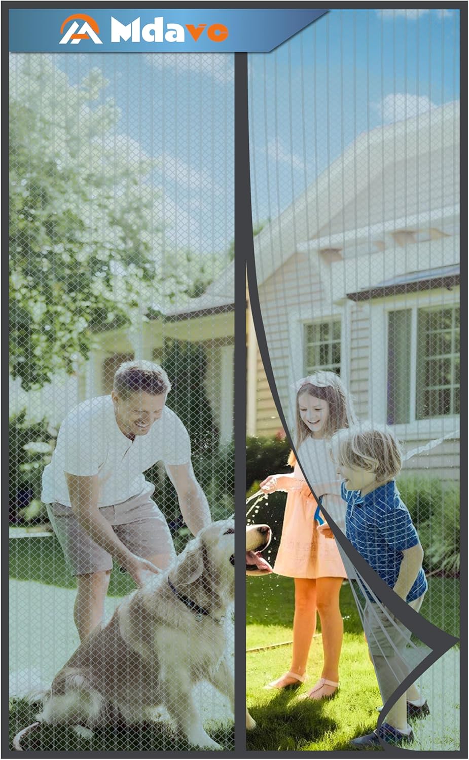 Outdoor Kid Friendly - 磁気式網戸、網戸メッシュ、虫の侵入を防ぐ、頑丈なメッシュカーテン、ペットや子供にも安全、玄関ドアに対応