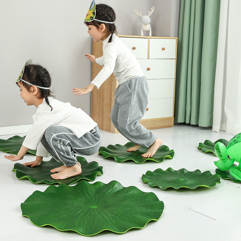 Stepping Stone Foam - キッズリリーパッドジャンプマットセット感覚トレーニング蓮の葉パッドEVAフォームカエルジャンプゲームプレイ道具子供幼稚園向け