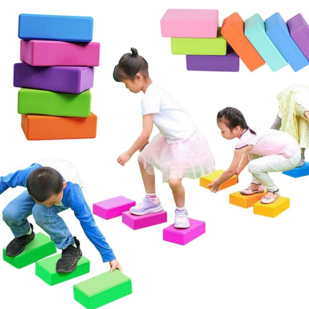 Stepping Stone Foam - 子供用安全フォームブロック踏み台EVAフィットネスブロックゲームエンターテイメントおもちゃブリンケドス幼児女児屋外おもちゃ