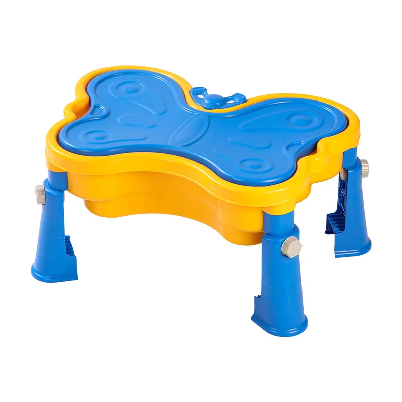 Kids Outdoor Nature Play - 子供用蝶型砂水テーブル 高さ調節可能 多機能アクティビティプレイテーブル 室内屋外砂場 釣り台