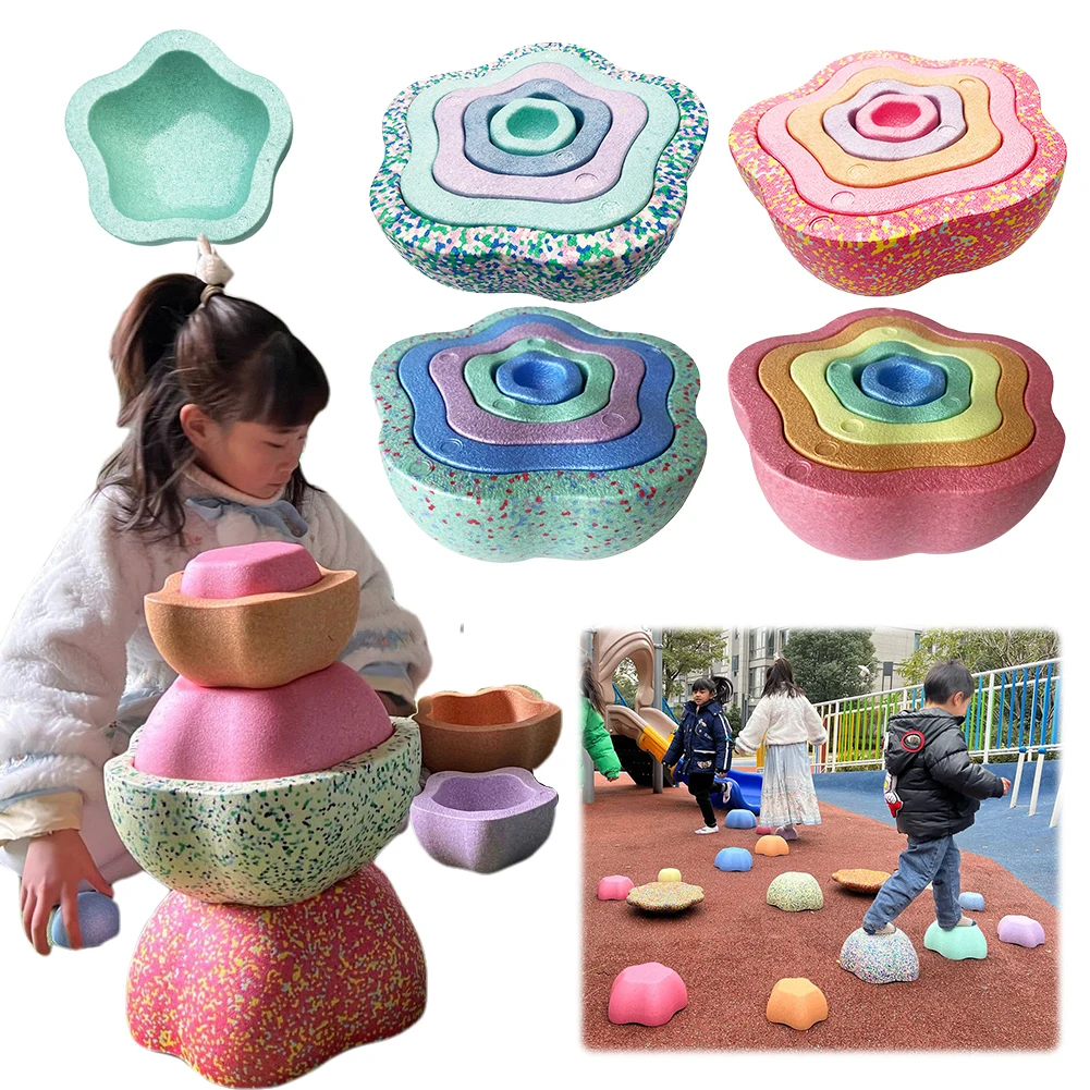 Stepping Stone Foam - バランスステッピングレインボーストーンキッズスポーツおもちゃタッチ感覚統合トレーニング触覚感知機器子供のおもちゃ