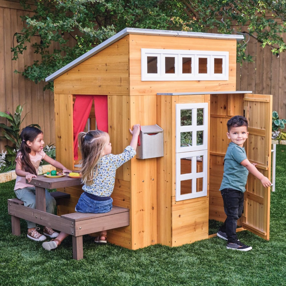 モダンな屋外木製プレイハウスセット（子供用）、ピクニックテー - Kids Outdoor Grill Set のレビューと価格