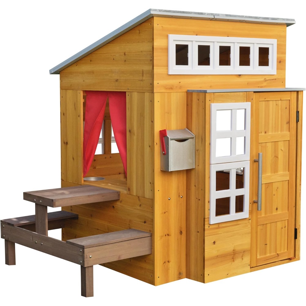 モダンな屋外木製プレイハウスセット（子供用）、ピクニックテー - Kids Outdoor Grill Set のレビューと価格