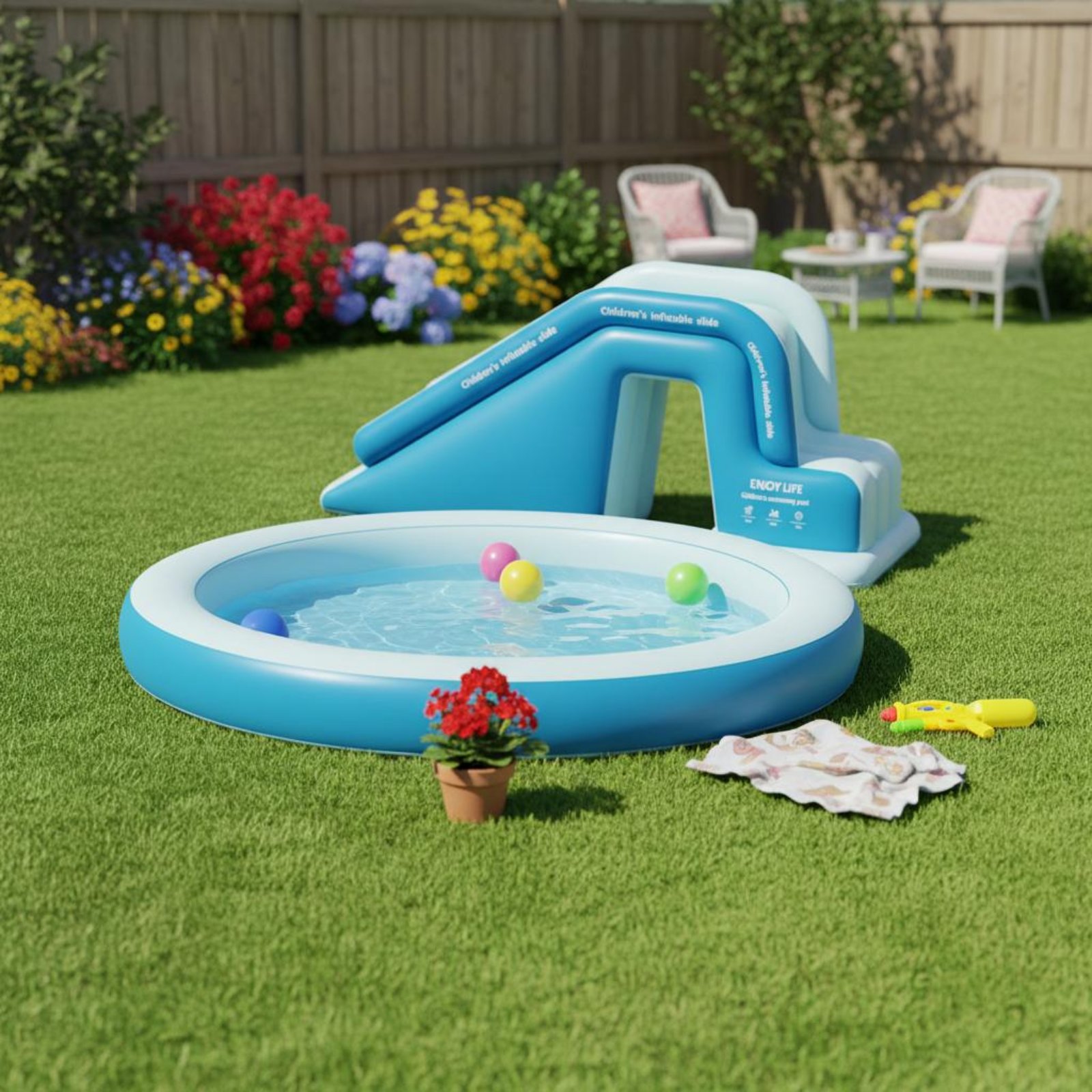 インフレータブルプールスライド 折りたたみ式インフレータブル - Kids Outdoor Park のレビューと価格