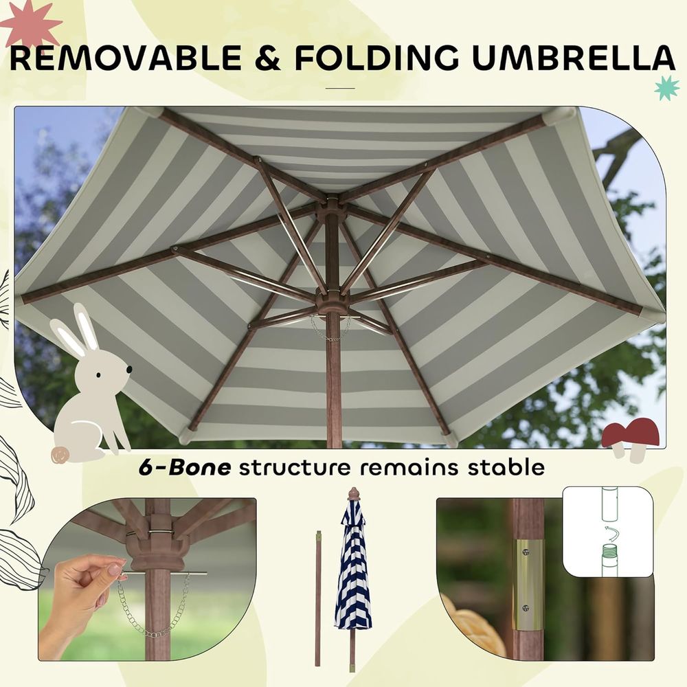 Qaba キッズピクニックテーブル、屋外木製テーブル＆ベンチ - Kids Outdoor Umbrella For Table のレビューと価格