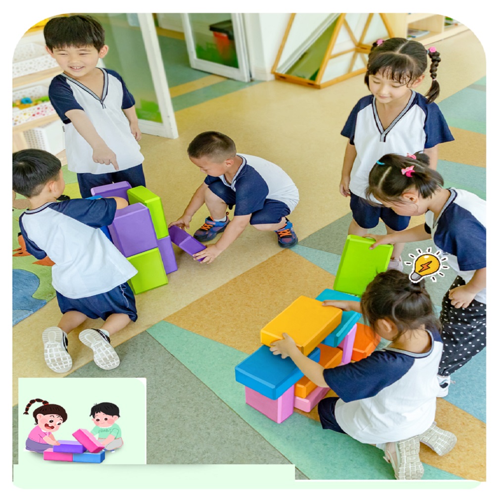 子供の安全バフォームブロック、楕円形の石、ジムゲーム、スポー - Stepping Stone Foam のレビューと価格
