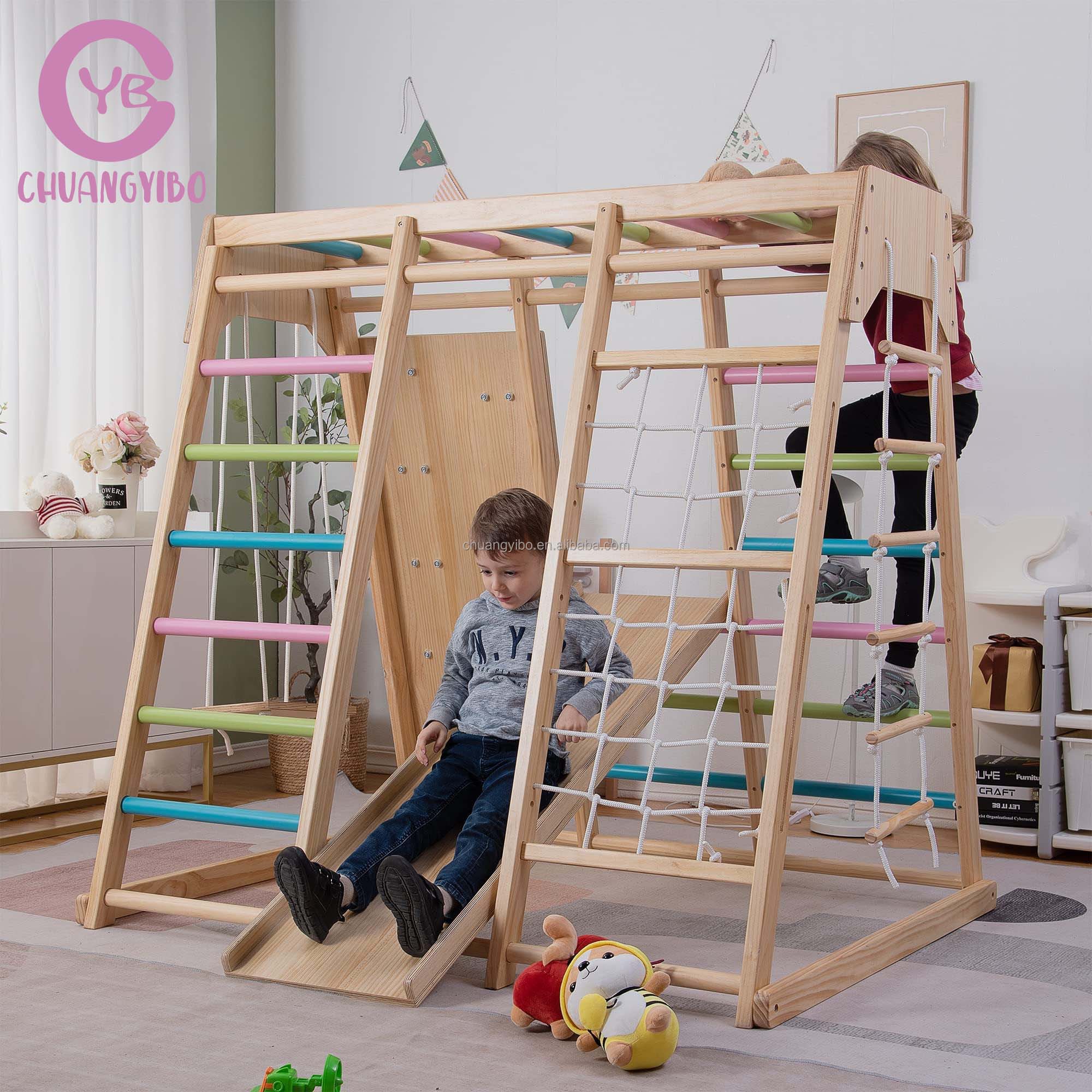 クライミングウォール遊園地製品 木製滑り台とブランコセット  - Kids Outdoor Park のレビューと価格