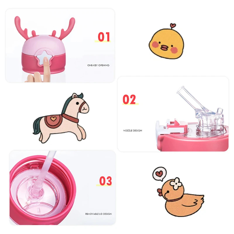 600 ミリリットル子供水シッピーカップ枝角クリエイティブ漫 - Outdoor Kid Friendly のレビューと価格
