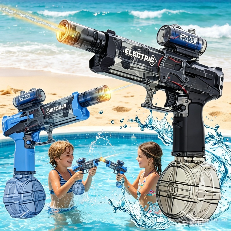 子供連続発射電動水鉄砲フラッシュライト自動水ブラスター夏の屋 - Kids Outdoor Water Play のレビューと価格