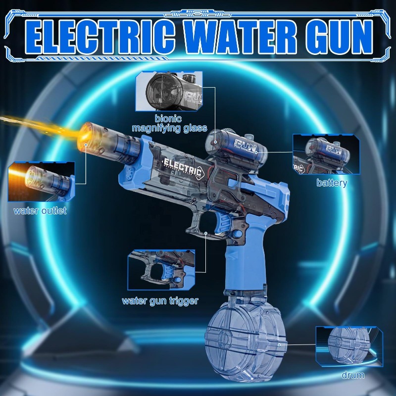 子供連続発射電動水鉄砲フラッシュライト自動水ブラスター夏の屋 - Kids Outdoor Water Play のレビューと価格