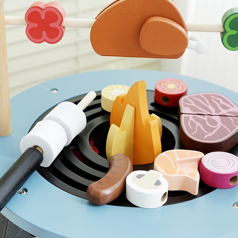 木製バーベキュープレイセット 子供向けごっこ遊びBBQおもち - Kids Outdoor Grill Set のレビューと価格