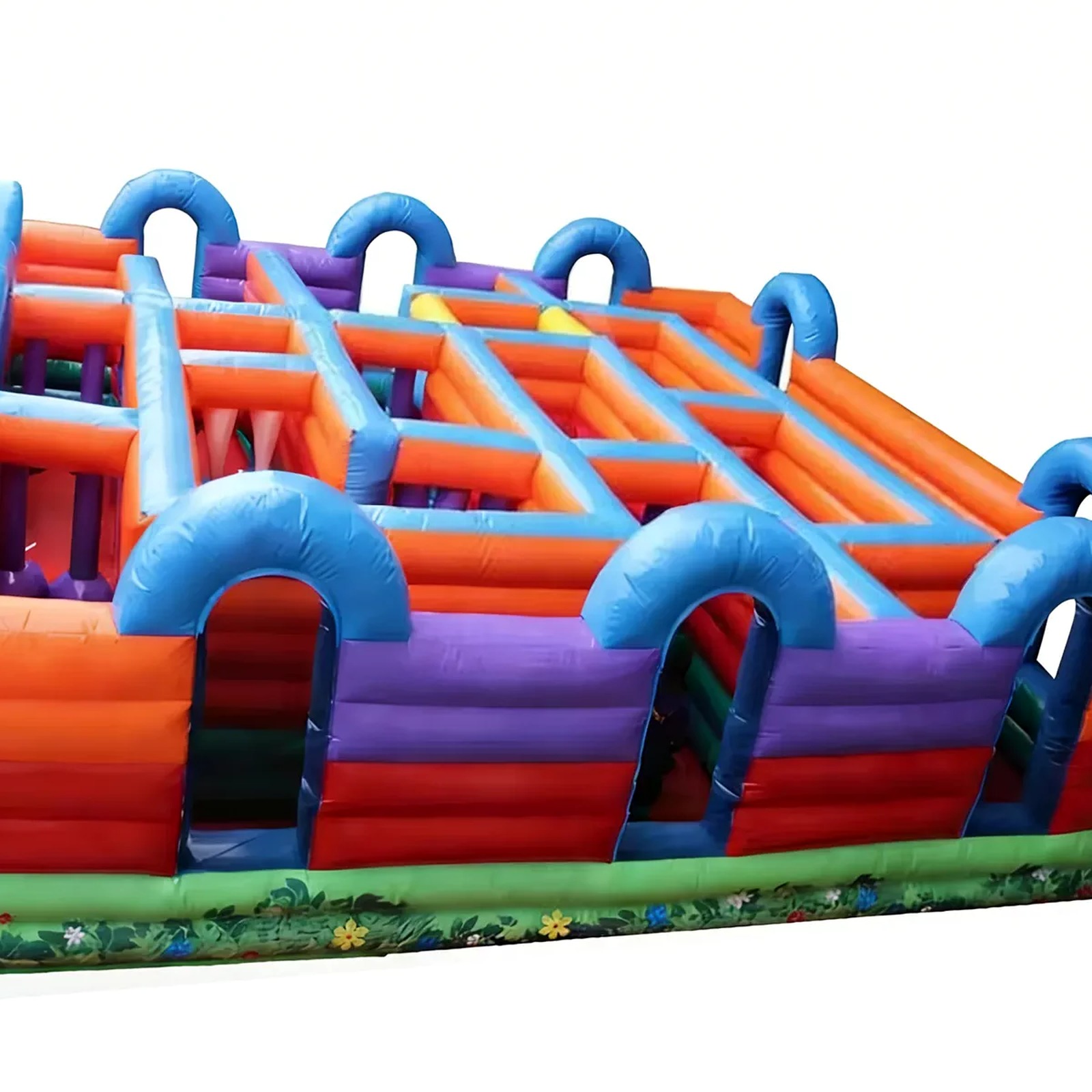 商業用オレンジブルー障害物オープン トップ インフレータブル - Kids Outdoor Fun のレビューと価格