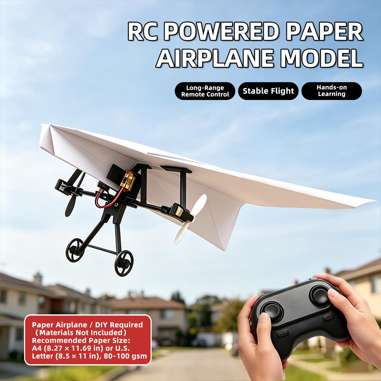 DIY RC紙飛行機キット、ジャイロスタビライザー付き電動リ - Kids Outdoor Fun のレビューと価格