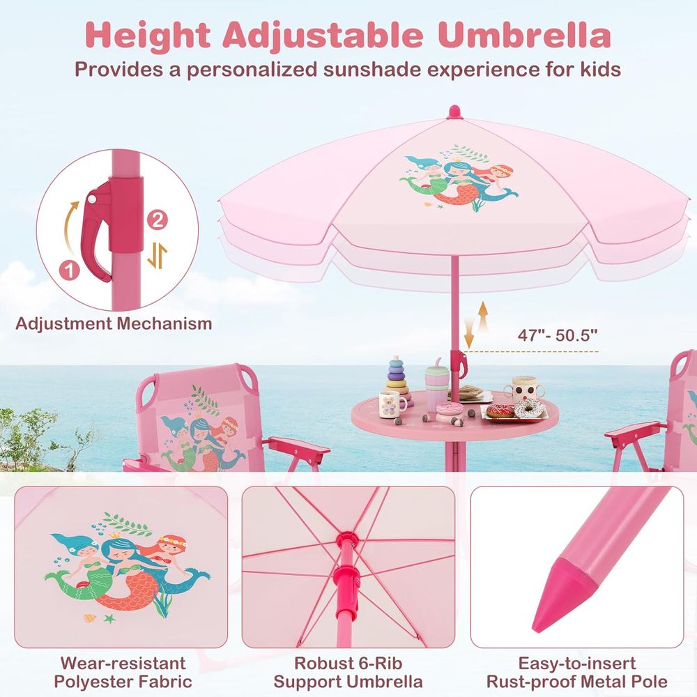子供用ピクニックテーブル、子供用屋外テーブル（折りたたみ椅子 - Kids Outdoor Umbrella For Table のレビューと価格