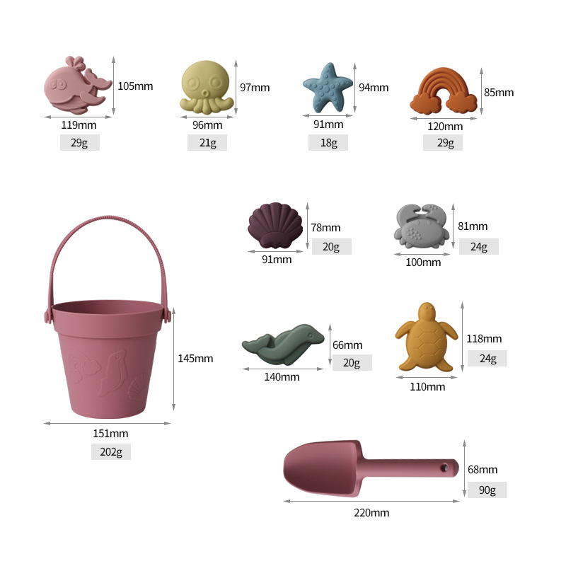BPAフリー食品グレードシリコン製子供用ビーチトイセット10 - Kids Outdoor Nature Play のレビューと価格