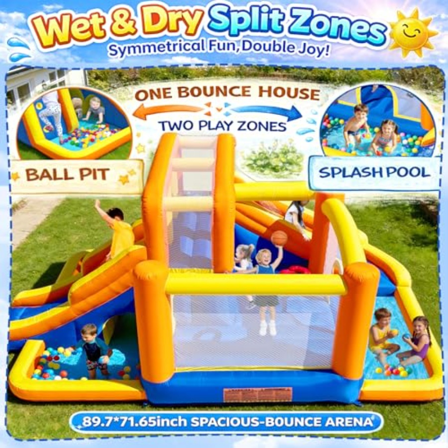 大型子供用屋外バウンスハウスウォータースライドコンボ：頑丈な - Kids Outdoor Zone のレビューと価格