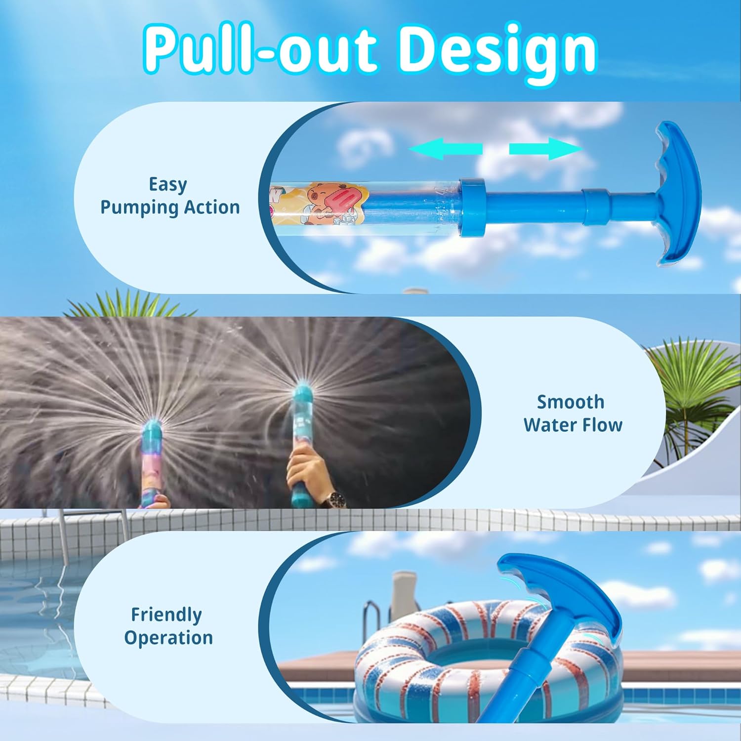 プルバック式水鉄砲おもちゃ スプレーガン 屋外水遊び 子供用 - Kids Outdoor Nature Play のレビューと価格