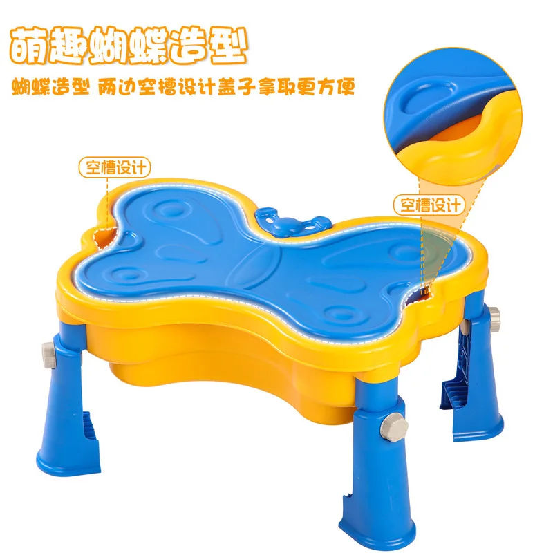 子供用蝶型砂水テーブル 高さ調節可能 多機能アクティビティプ - Kids Outdoor Nature Play のレビューと価格