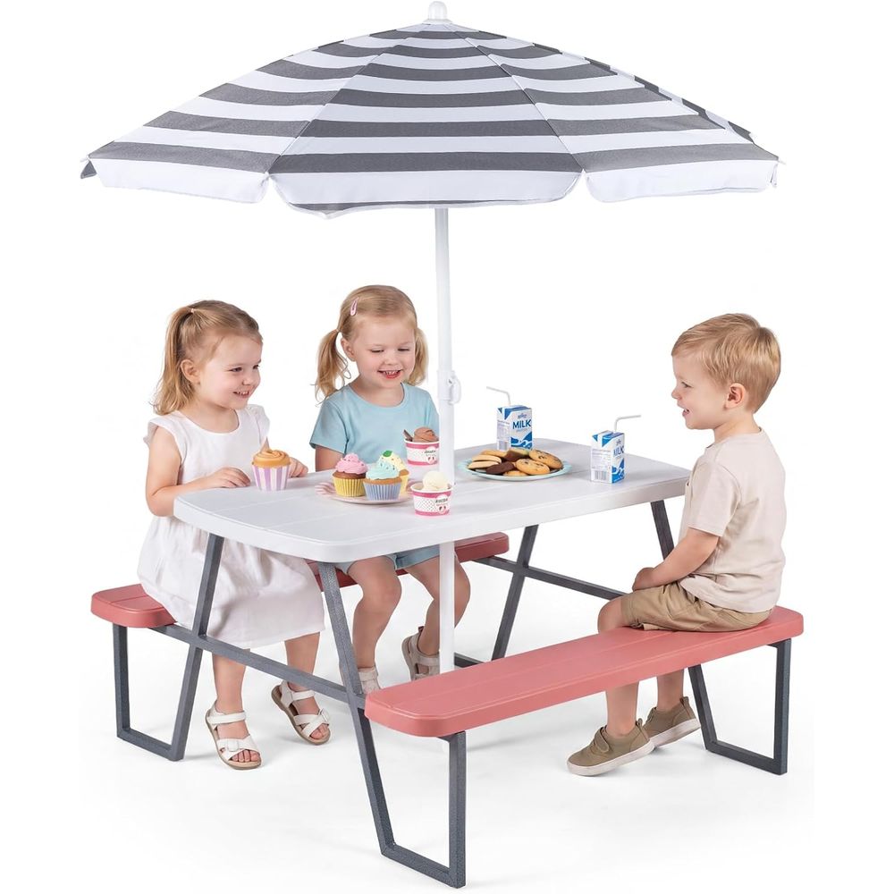 子供用ピクニックテーブル、幼児用屋外テーブル＆ベンチセット（ - Kids Outdoor Umbrella For Table のレビューと価格